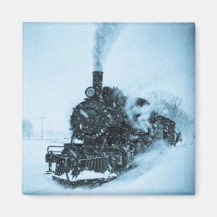 Schneegebundener Zug Magnet