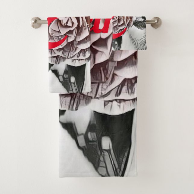 Schneegefrorene Rose Zeichnend Badhandtuch Set (Insitu)