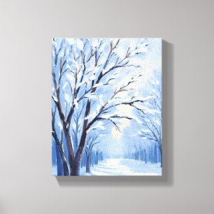 Schneegeküsster Wald   Winter-Wasserfarbenmalerei Leinwanddruck
