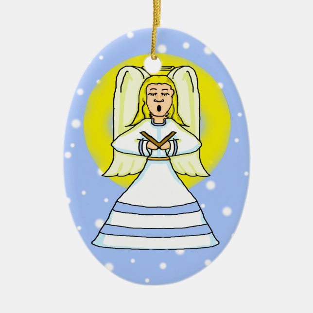 Schneegel Keramik Ornament (Vorne)
