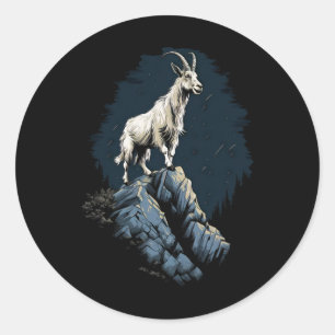 Schneegemse Klettertier Bergsteigen _2 Runder Aufkleber