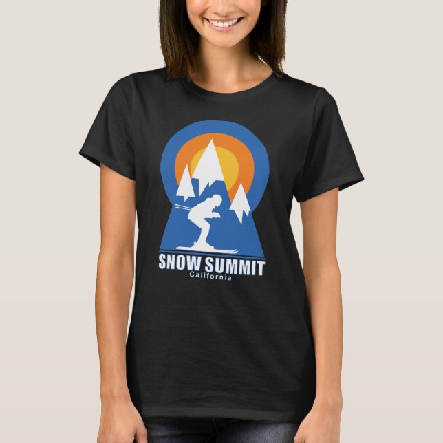 Schneegipfel Skipiste Retro T - Shirt (Vorderseite)