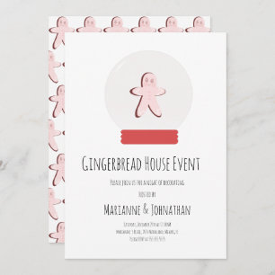 Schneeglobe Gingerbrot Haus Dekorieren Party Einladung