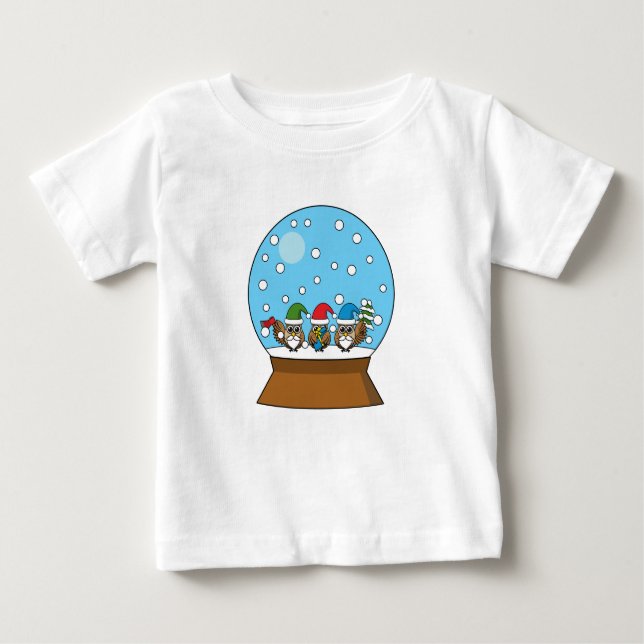 Schneeglobe mit drei Gnome-Würfeln Baby T-shirt (Vorderseite)