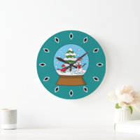 Schneeglobe mit Kardinal Snowman und Pine Tree