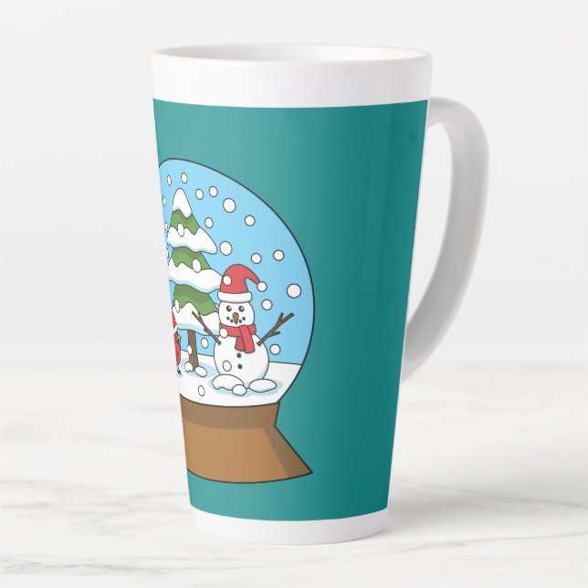 Schneeglobe mit Kardinal Snowman und Pine Tree Milchtasse (Rechte Ecke)