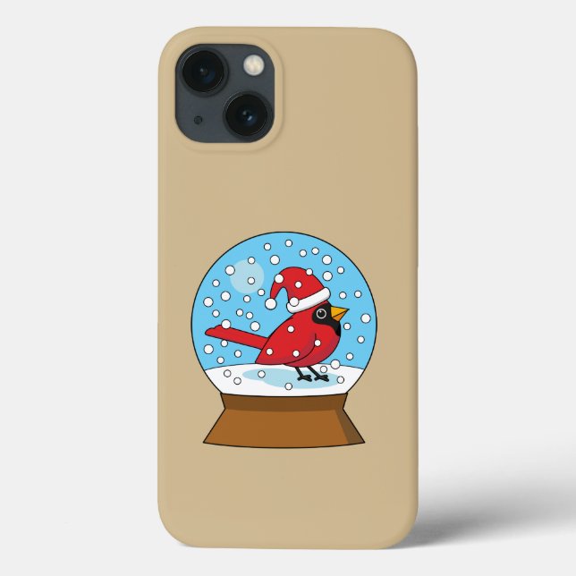 Schneeglobe mit Niedlichem rotem Kardinal Case-Mate iPhone Hülle (Rückseite)