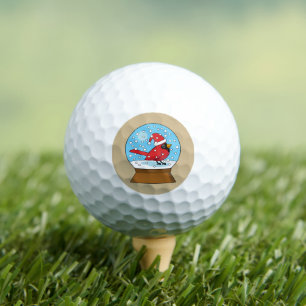 Schneeglobe mit Niedlichem rotem Kardinal Golfball