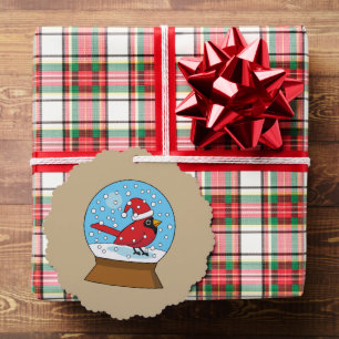 Schneeglobe mit Niedlichem rotem Kardinal Ornament Karte