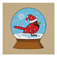 Schneeglobe mit Niedlichem rotem Kardinal