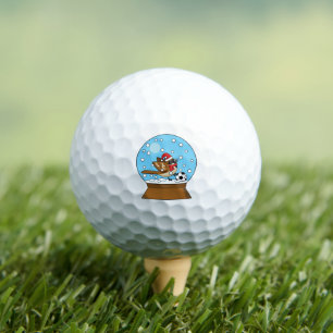 Schneeglobe mit Niedlichem Sparrow-Spielfußball Golfball
