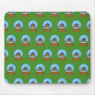 Schneeglobe mit Niedlichem Sparrow-Spielfußball Mousepad