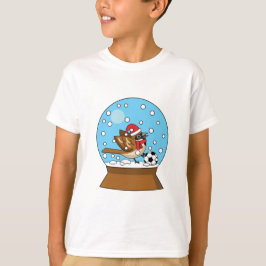 Schneeglobe mit Niedlichem Sparrow-Spielfußball T-Shirt