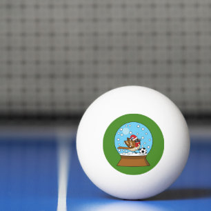 Schneeglobe mit Niedlichem Sparrow-Spielfußball Tischtennisball