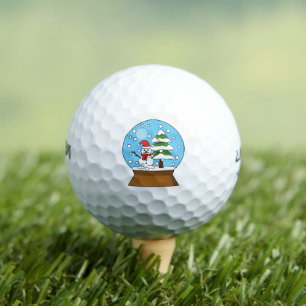Schneeglobe mit Schneemann und Pine Tree Golfball