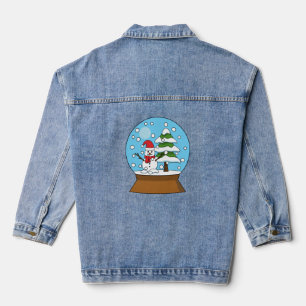 Schneeglobe mit Schneemann und Pine Tree Jeansjacke