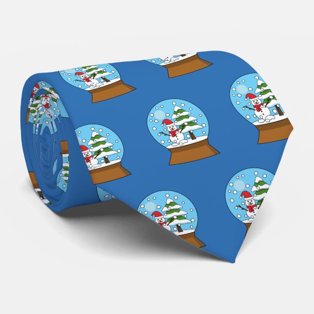 Schneeglobe mit Schneemann und Pine Tree Krawatte (Gerollt)