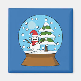 Schneeglobe mit Schneemann und Pine Tree Magnet
