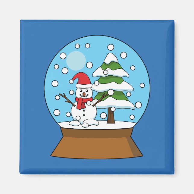 Schneeglobe mit Schneemann und Pine Tree Magnet (Vorne)