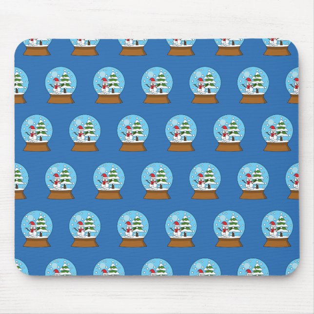 Schneeglobe mit Schneemann und Pine Tree Mousepad (Vorne)