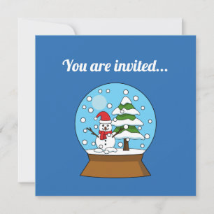 Schneeglobe mit Schneemann und Pine Tree Persona Einladung