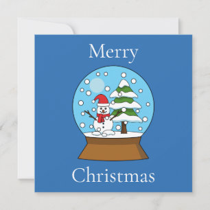 Schneeglobe mit Schneemann und Pine Tree   Persona Feiertagskarte