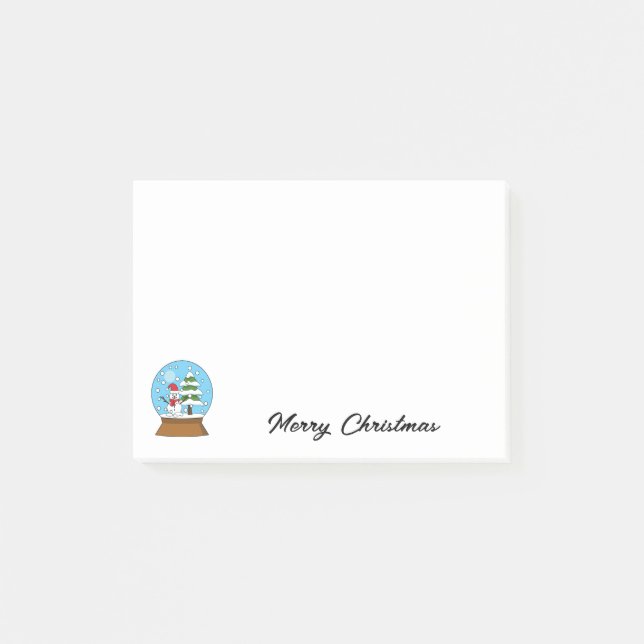 Schneeglobe mit Schneemann und Pine Tree | Persona Post-it Klebezettel (Vorderseite)
