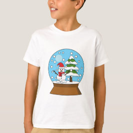 Schneeglobe mit Schneemann und Pine Tree T-Shirt