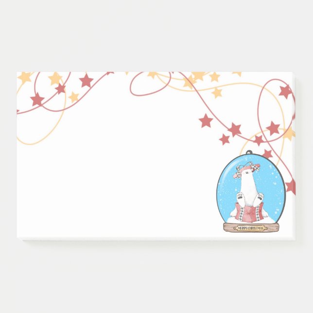 Schneeglobe Weihnachtsgebäck Post-it Klebezettel (Vorderseite)