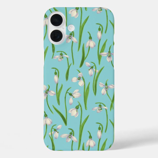 Schneeglöckchen auf Pool Blau Case-Mate iPhone Hülle (Rückseite)