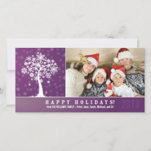 Schneeglöckchen-Baum-Familien-Feiertags-Photokarte Feiertagskarte