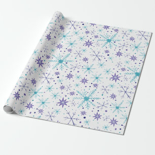 Schneeglöckchen Blau & Lila Geschenkverpackungspap Geschenkpapier