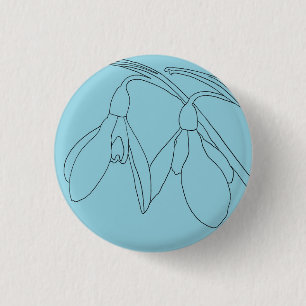 Schneeglöckchen-Blumenmotiv Button