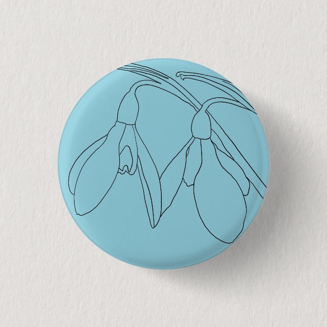 Schneeglöckchen-Blumenmotiv  Button (Vorderseite)
