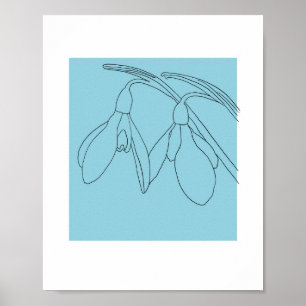 Schneeglöckchen-Blumenmotiv Poster