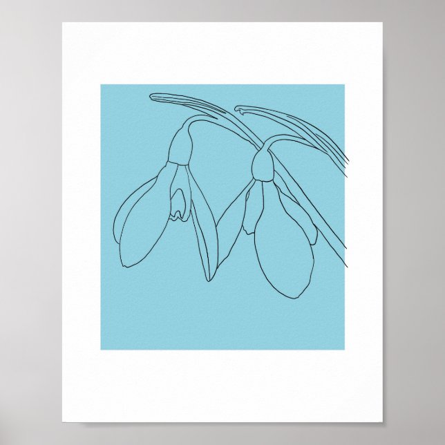 Schneeglöckchen-Blumenmotiv  Poster (Vorne)