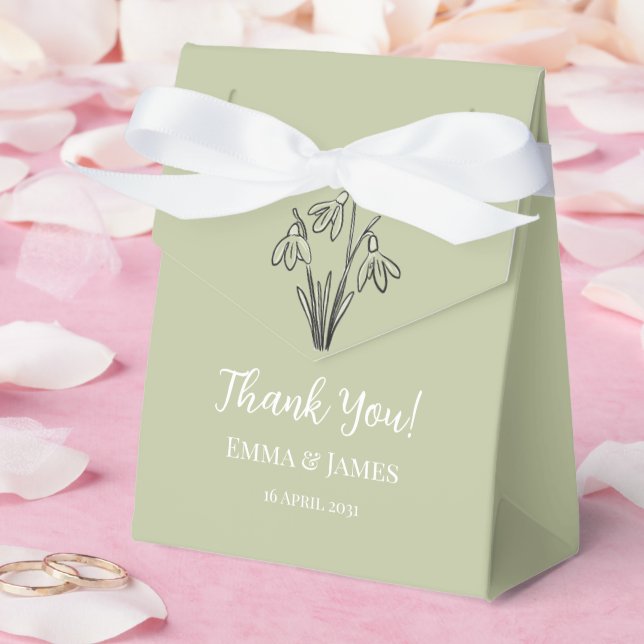 Schneeglöckchen Danke  Geschenkschachtel (Hochzeit)