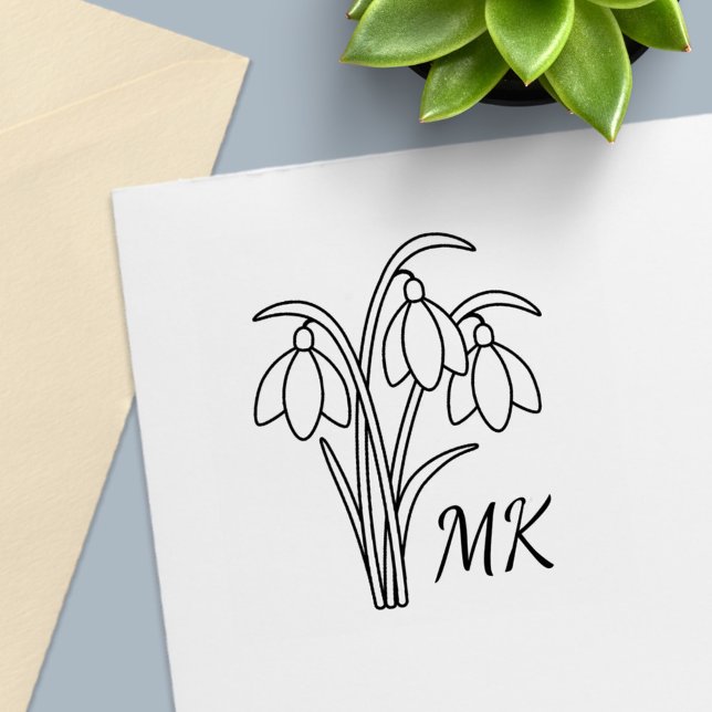 Schneeglöckchen Frühlingsblumen Monogramm Anfangsb Permastempel (Von Creator hochgeladen)