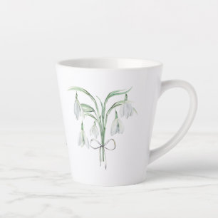 Schneeglöckchen Januar Geburtsblume Keramik Milchtasse