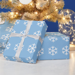 Schneeglöckchen-Weihnachten Blau Geschenkpapier