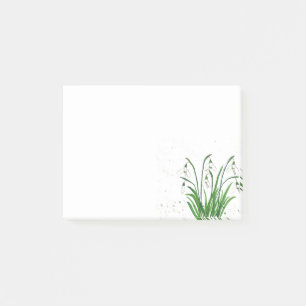 Schneeglöckchen weiße Blumen Aquarell Post-it Klebezettel