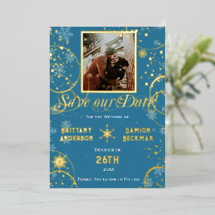 Schneeglöckchen Winter Wonderland Hochzeit - Save Folieneinladung
