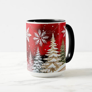 Schneeglöckchen-Winterwald-Weihnachtsbecher Tasse