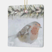 Schneeglückliches Weihnachts-Rotkehlchen-Vogel