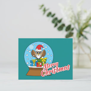 Schneegolle mit dem Weihnachtsklaus Feiertagspostkarte