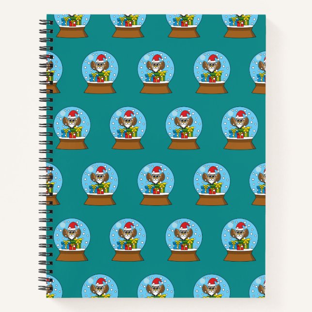 Schneegolle mit dem Weihnachtsklaus Notizbuch (Vorderseite)