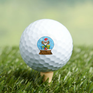 Schneegolle mit dem Weihnachtsklaus   Personalisie Golfball