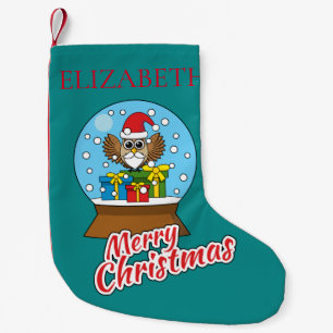 Schneegolle mit dem Weihnachtsklaus   Personalisie Kleiner Weihnachtsstrumpf