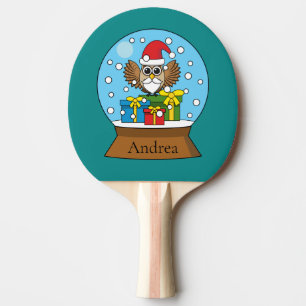 Schneegolle mit dem Weihnachtsklaus   Personalisie Tischtennis Schläger