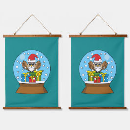 Schneegolle mit dem Weihnachtsklaus Wandteppich Mit Holzrahmen